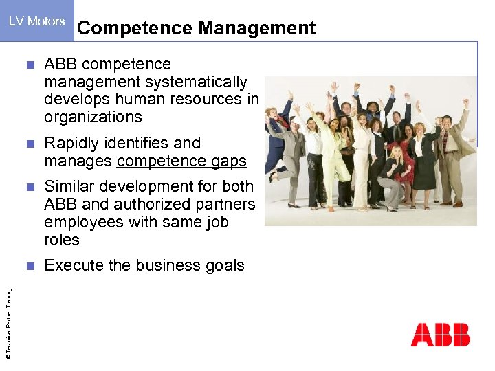LV Motors Competence Management ABB competence management systematically develops human resources in organizations n