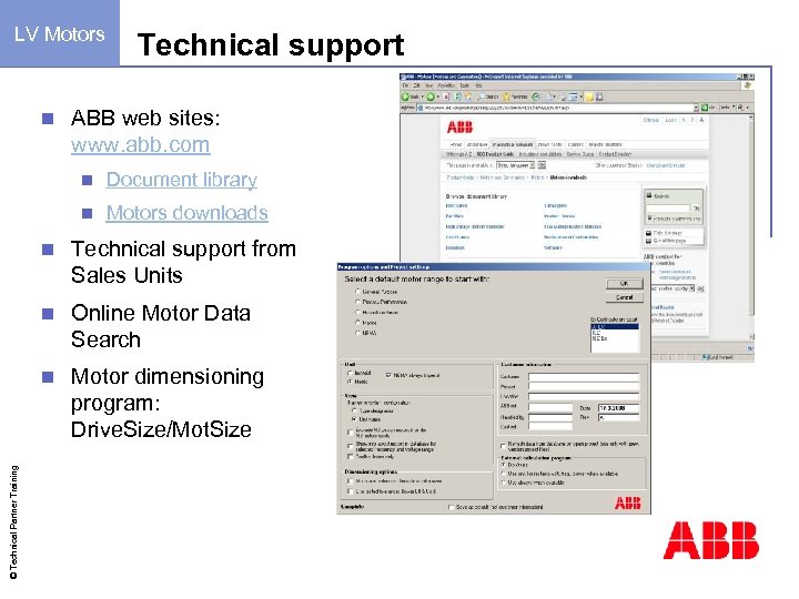 LV Motors n Technical support ABB web sites: www. abb. com n Document library