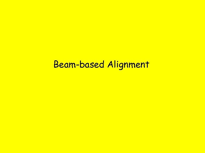 Beam-based Alignment 