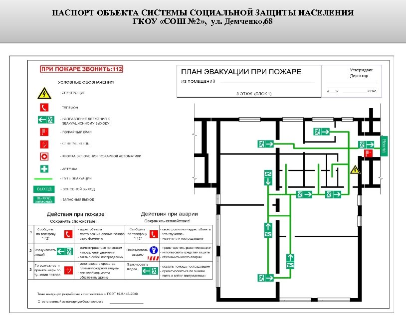 ПАСПОРТ ОБЪЕКТА СИСТЕМЫ СОЦИАЛЬНОЙ ЗАЩИТЫ НАСЕЛЕНИЯ ГКОУ «СОШ № 2» , ул. Демченко, 68
