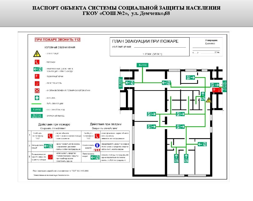 ПАСПОРТ ОБЪЕКТА СИСТЕМЫ СОЦИАЛЬНОЙ ЗАЩИТЫ НАСЕЛЕНИЯ ГКОУ «СОШ № 2» , ул. Демченко, 68