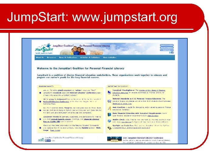 Jump. Start: www. jumpstart. org 