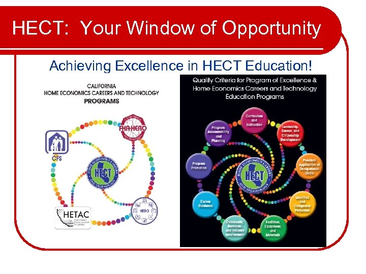 HECT: Your Window of Opportunity Achieving Excellence in HECT Education! 