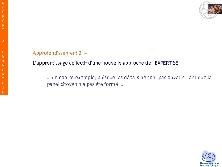 R A P P O R T A L' E X P E R