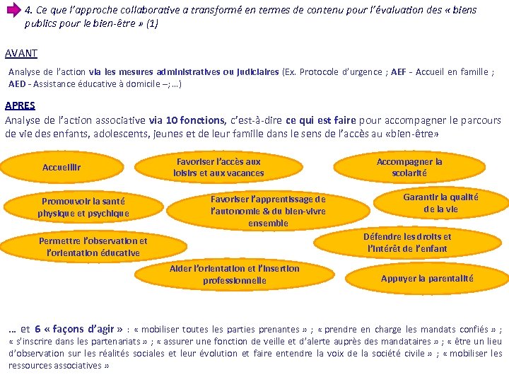 4. Ce que l’approche collaborative a transformé en termes de contenu pour l’évaluation des