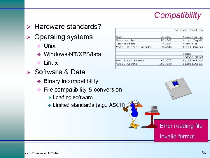 Compatibility Ø Ø Hardware standards? Operating systems v v v Ø Unix Windows-NT/XP/Vista Linux