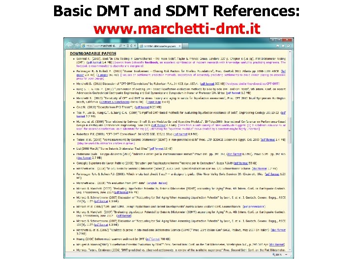 Basic DMT and SDMT References: www. marchetti-dmt. it 