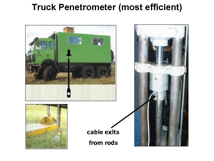 Truck Penetrometer (most efficient) cable exits from rods 