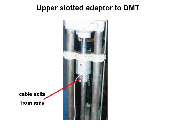 Upper slotted adaptor to DMT cable exits from rods 