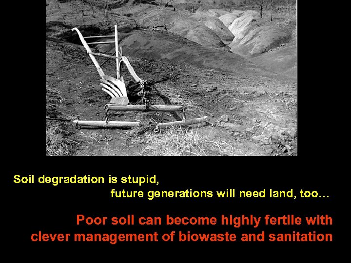 Soil degradation is stupid, future generations will need land, too… Poor soil can become