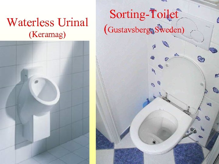 Waterless Urinal (Keramag) Sorting-Toilet (Gustavsberg, Sweden) 
