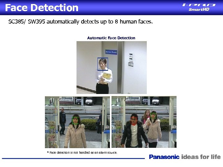 Face Detection SC 385/ SW 395 automatically detects up to 8 human faces. Automatic