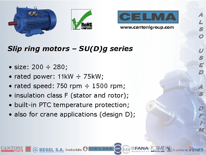 www. cantonigroup. com Slip ring motors – SU(D)g series • • • size: 200