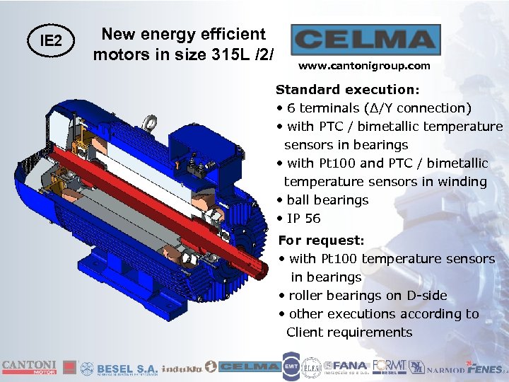 IE 2 New energy efficient motors in size 315 L /2/ www. cantonigroup. com