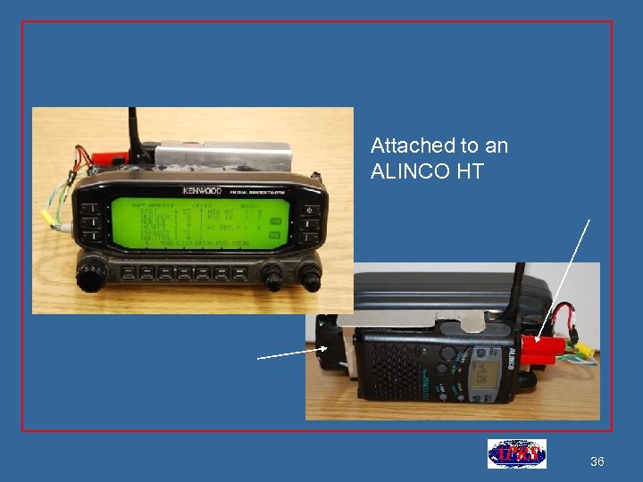 Attached to an ALINCO HT 36 