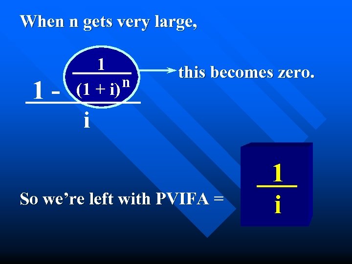 When n gets very large, 1 - 1 n (1 + i) this becomes