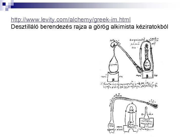 http: //www. levity. com/alchemy/greek-im. html Desztilláló berendezés rajza a görög alkimista kéziratokból 