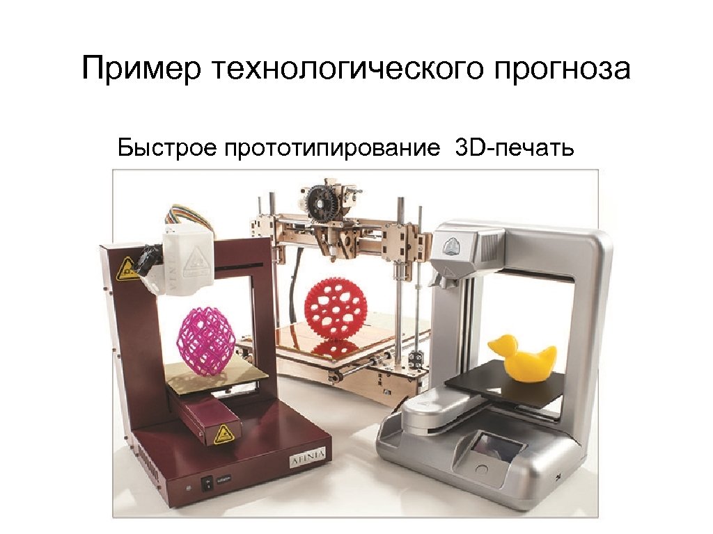 Пример технологического прогноза Быстрое прототипирование 3 D-печать 