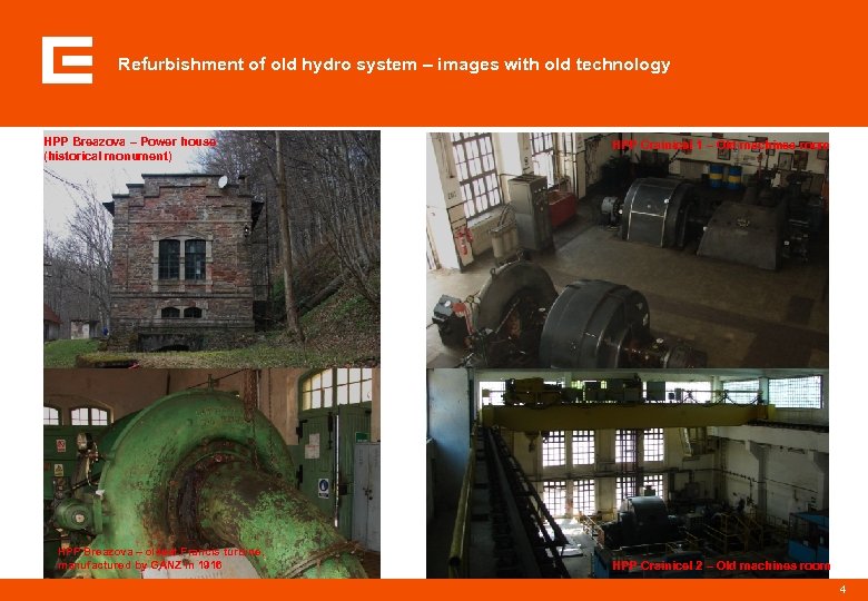 Refurbishment of old hydro system – images with old technology HPP Breazova – Power