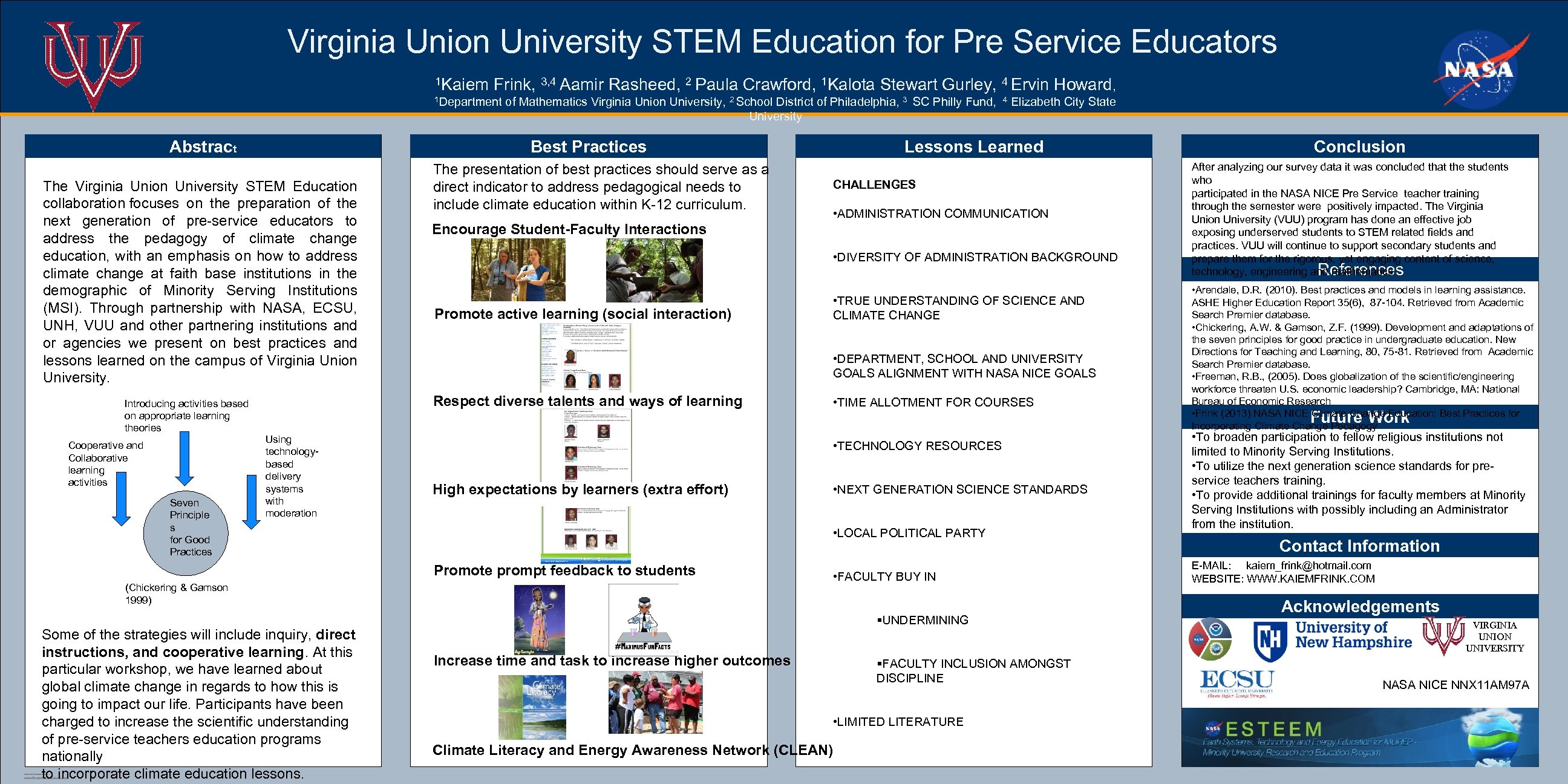 Virginia Union University STEM Education for Pre Service Educators 1 Kaiem Frink, 3, 4