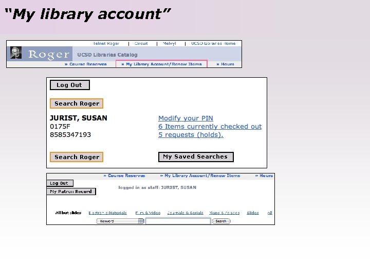 “My library account” 