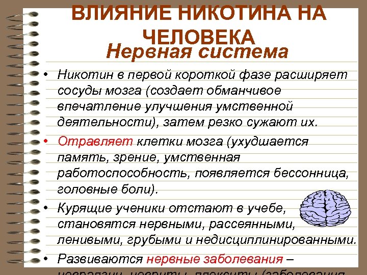 Эффект никотина на человека