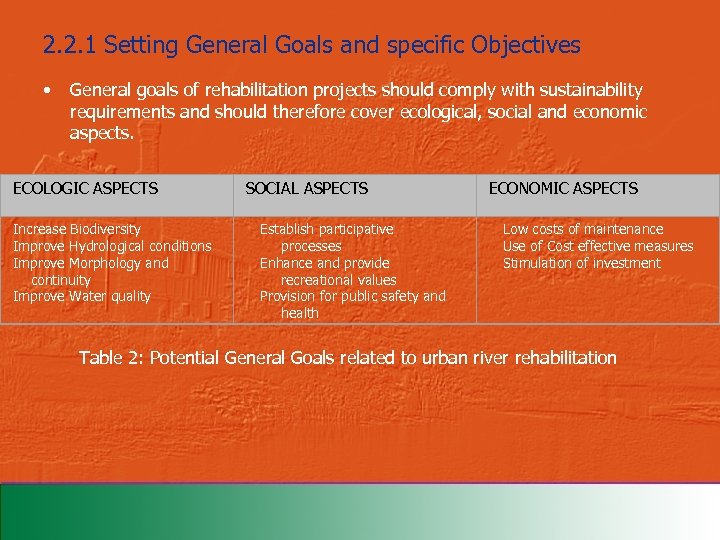 2. 2. 1 Setting General Goals and specific Objectives • General goals of rehabilitation