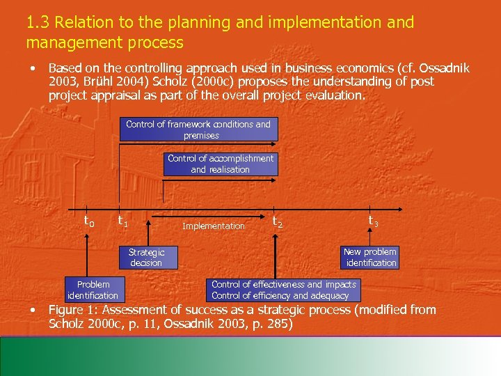 1. 3 Relation to the planning and implementation and management process • Based on