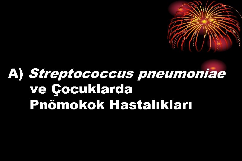 A) Streptococcus pneumoniae ve Çocuklarda Pnömokok Hastalıkları 