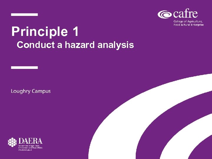 Principle 1 Conduct a hazard analysis 