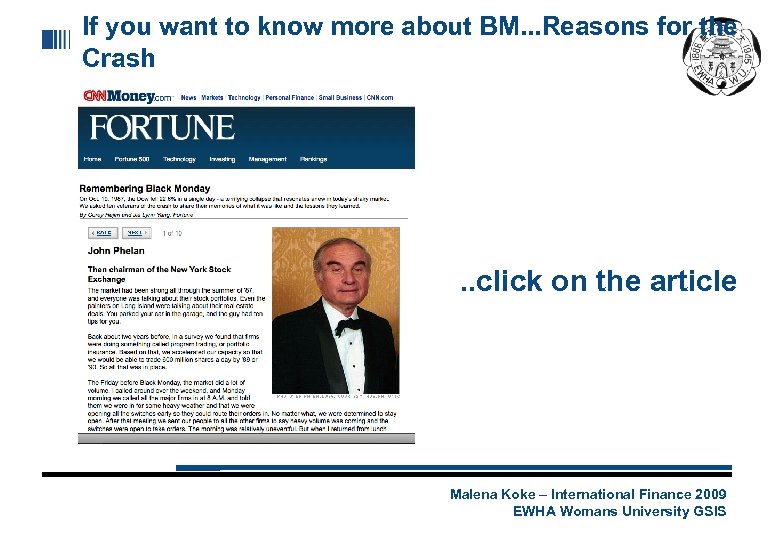 If you want to know more about BM. . . Reasons for the Crash