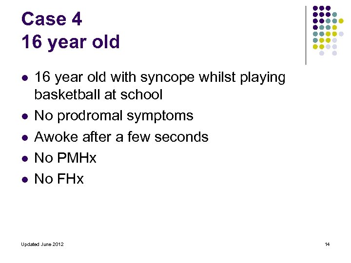 Case 4 16 year old l l l 16 year old with syncope whilst