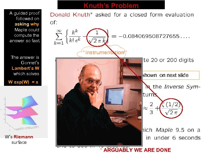 A guided proof followed on asking why Maple could compute the answer so fast.