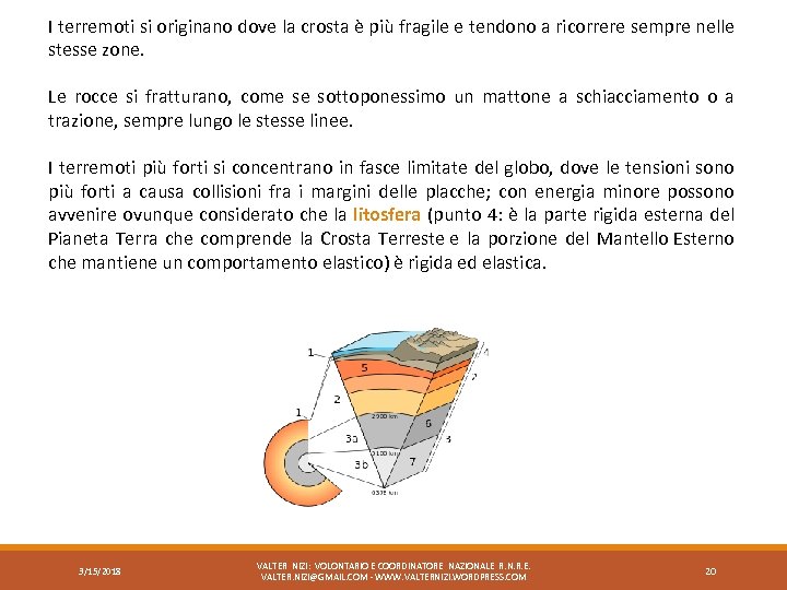 I terremoti si originano dove la crosta è più fragile e tendono a ricorrere