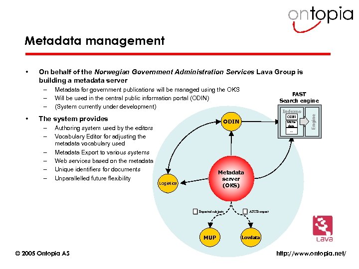 Metadata management On behalf of the Norwegian Government Administration Services Lava Group is building