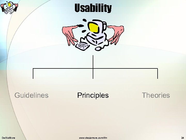 Usability Guidelines De. Sia. More Principles www. desiamore. com/ifm Theories 24 