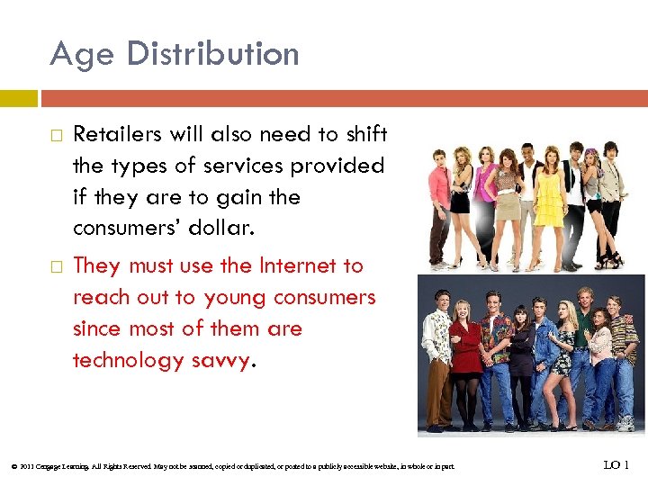 Age Distribution Retailers will also need to shift the types of services provided if