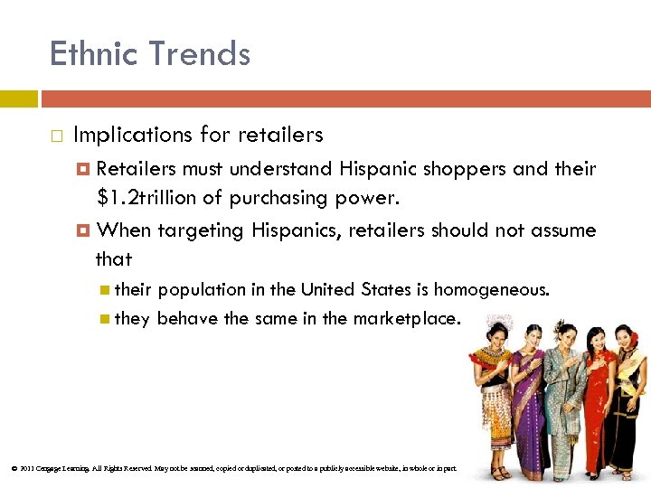 Ethnic Trends Implications for retailers Retailers must understand Hispanic shoppers and their $1. 2