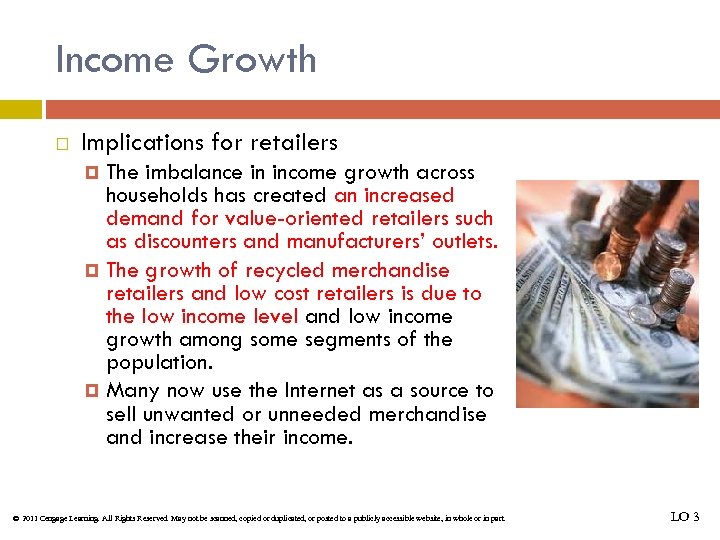 Income Growth Implications for retailers The imbalance in income growth across households has created