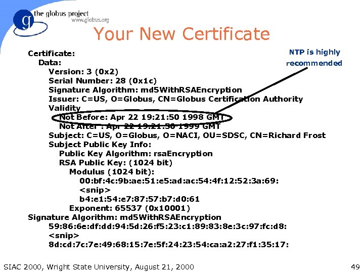 Your New Certificate NTP is highly Certificate: Data: recommended Version: 3 (0 x 2)