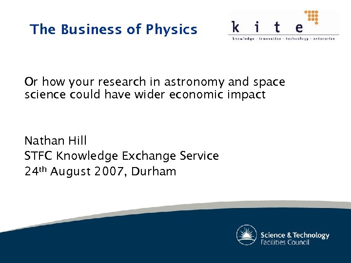 The Business of Physics Or how your research in astronomy and space science could