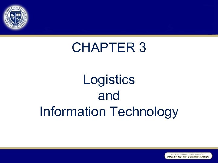 CHAPTER 3 Logistics and Information Technology 