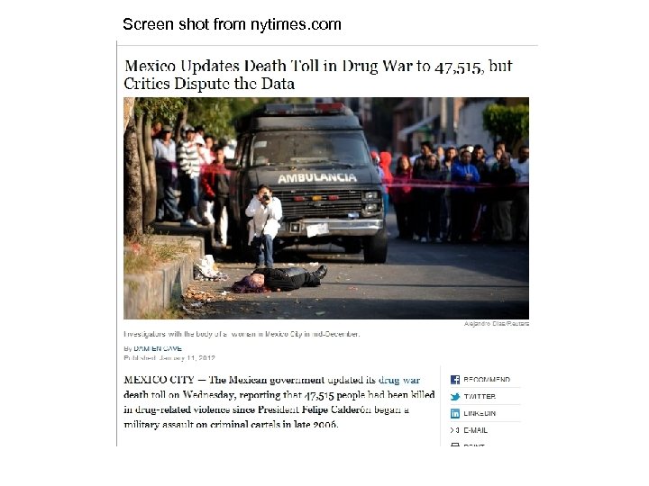 Screen shot from nytimes. com 