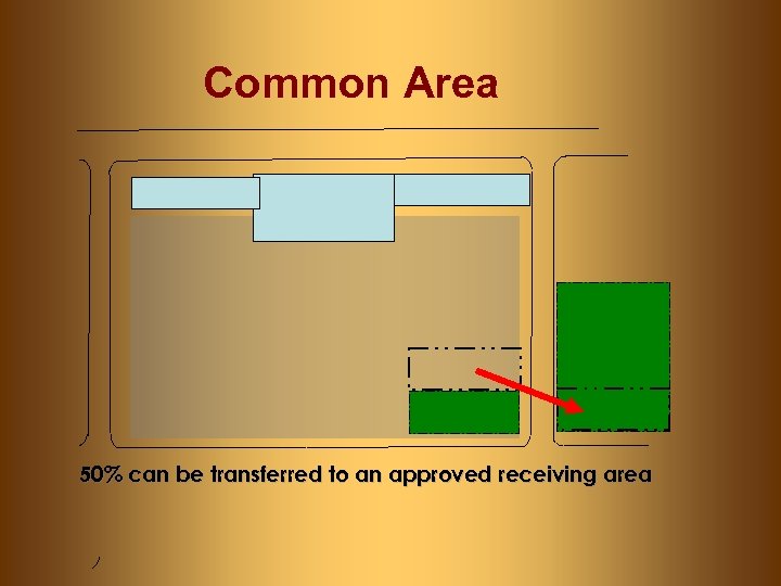 Common Area 50% can be transferred to an approved receiving area 