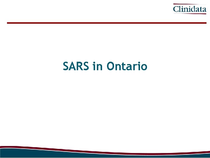 SARS in Ontario 