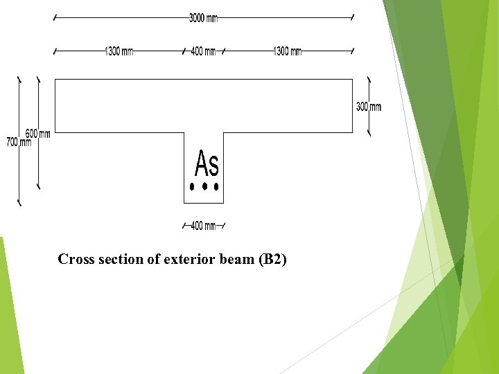 Cross section of exterior beam (B 2) 