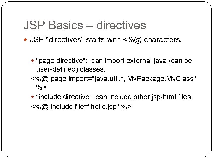 JSP Basics – directives JSP 