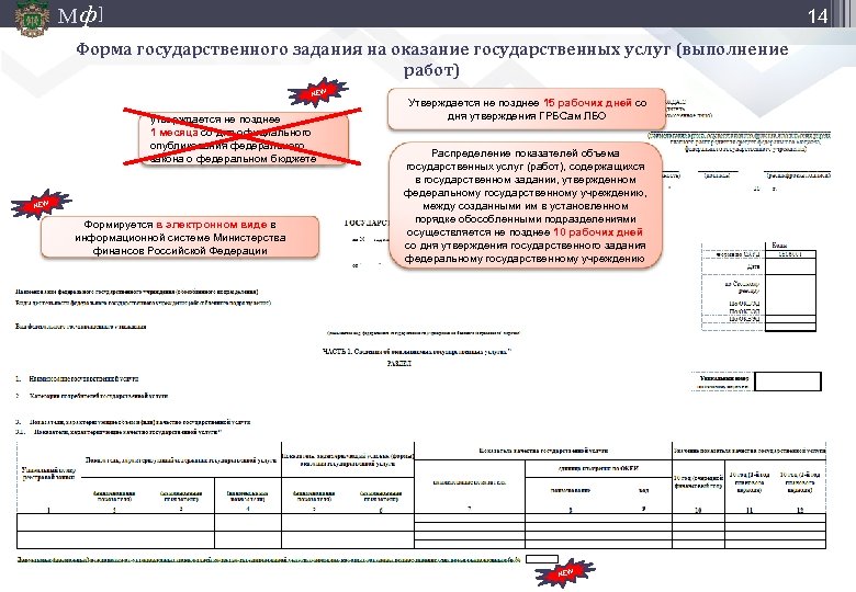 М ф] 14 Форма государственного задания на оказание государственных услуг (выполнение работ) NEW утверждается
