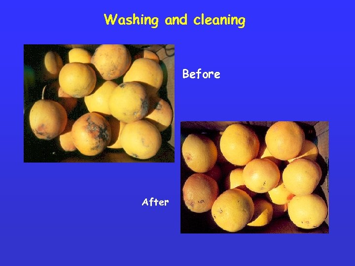 Washing and cleaning Before After 