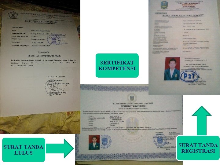 SERTIFIKAT KOMPETENSI SURAT TANDA LULUS SURAT TANDA REGISTRASI 